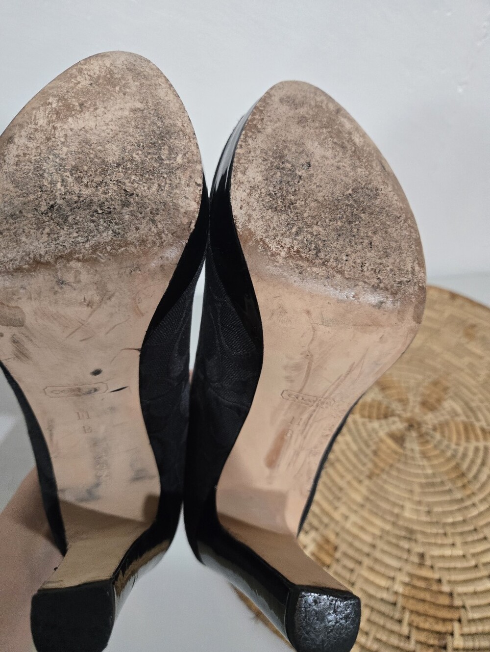 Coach Breana Monogram Peep Toe Heels - Picture 8 of 10